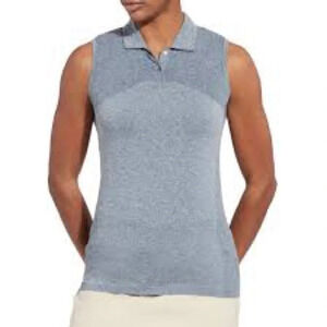Slazenger Golf Body Mapping Sleeveless Polo in Light Heather Gray - Size Medium